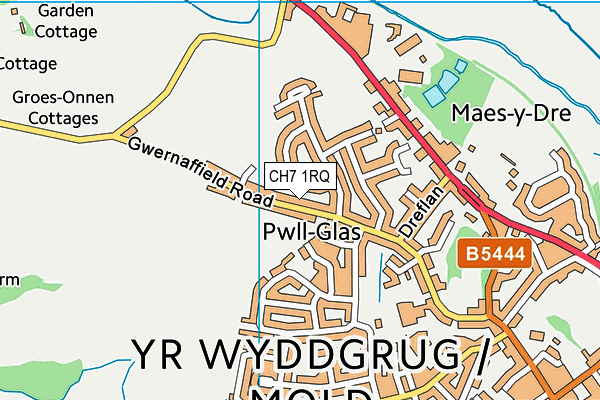 CH7 1RQ map - OS VectorMap District (Ordnance Survey)