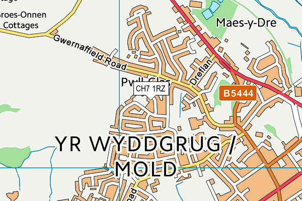 CH7 1RZ map - OS VectorMap District (Ordnance Survey) CH7 1RZ map - OS VectorMap District (Ordnance Survey)