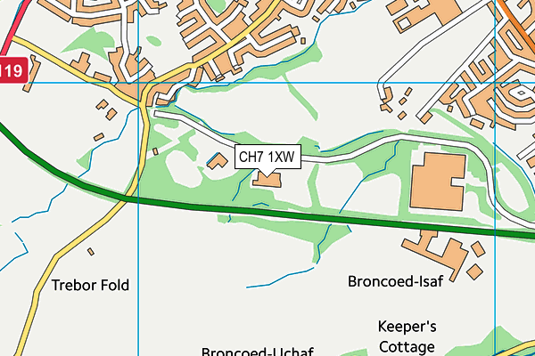 CH7 1XW map - OS VectorMap District (Ordnance Survey) CH7 1XW map - OS VectorMap District (Ordnance Survey)