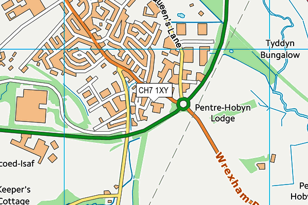 CH7 1XY map - OS VectorMap District (Ordnance Survey) CH7 1XY map - OS VectorMap District (Ordnance Survey)