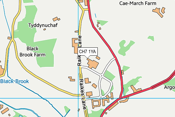 CH7 1YA map - OS VectorMap District (Ordnance Survey) CH7 1YA map - OS VectorMap District (Ordnance Survey)