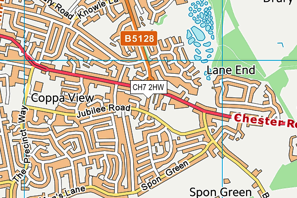 CH7 2HW map - OS VectorMap District (Ordnance Survey) CH7 2HW map - OS VectorMap District (Ordnance Survey)