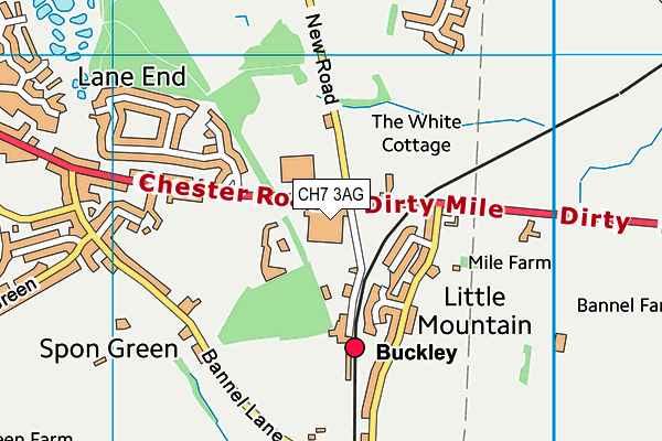 CH7 3AG map - OS VectorMap District (Ordnance Survey) CH7 3AG map - OS VectorMap District (Ordnance Survey)