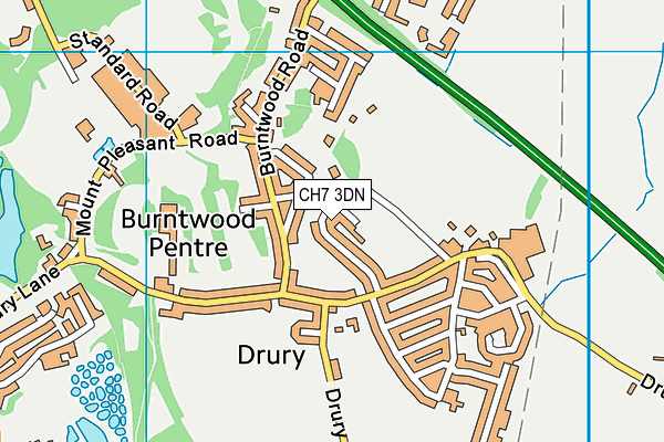 CH7 3DN map - OS VectorMap District (Ordnance Survey) CH7 3DN map - OS VectorMap District (Ordnance Survey)