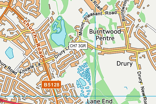 CH7 3GR map - OS VectorMap District (Ordnance Survey) CH7 3GR map - OS VectorMap District (Ordnance Survey)