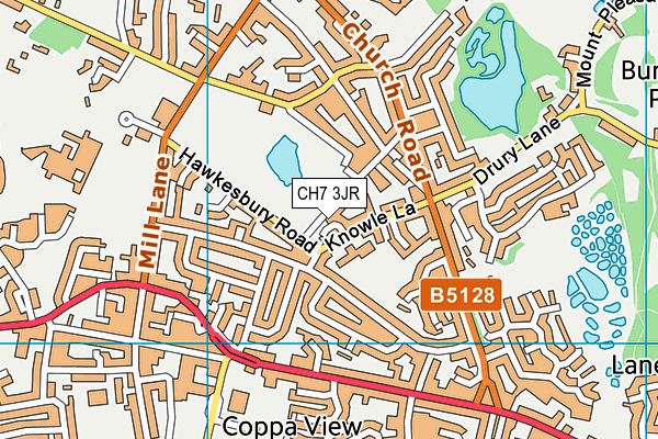 CH7 3JR map - OS VectorMap District (Ordnance Survey) CH7 3JR map - OS VectorMap District (Ordnance Survey)