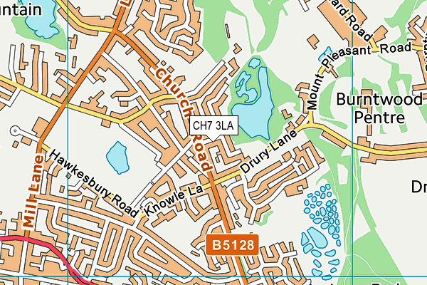 CH7 3LA map - OS VectorMap District (Ordnance Survey) CH7 3LA map - OS VectorMap District (Ordnance Survey)