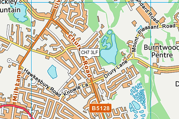 CH7 3LF map - OS VectorMap District (Ordnance Survey) CH7 3LF map - OS VectorMap District (Ordnance Survey)