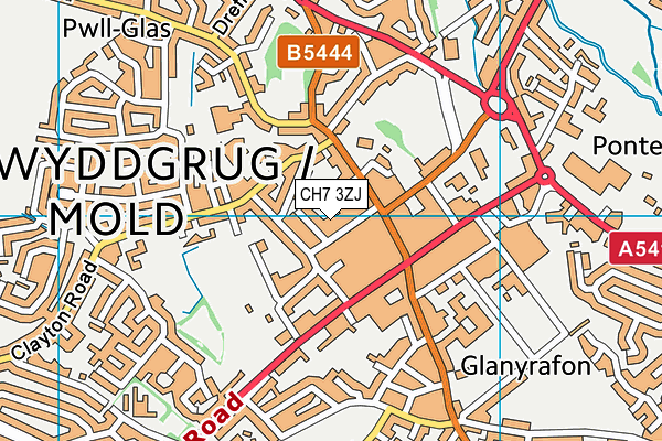 CH7 3ZJ map - OS VectorMap District (Ordnance Survey) CH7 3ZJ map - OS VectorMap District (Ordnance Survey)