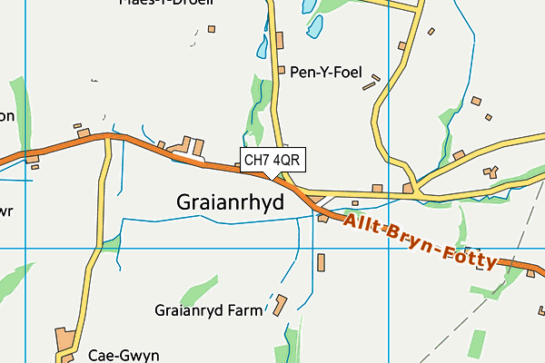 CH7 4QR map - OS VectorMap District (Ordnance Survey)