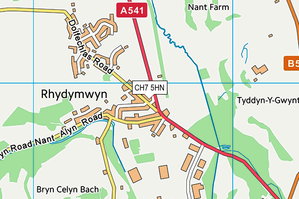 CH7 5HN map - OS VectorMap District (Ordnance Survey) CH7 5HN map - OS VectorMap District (Ordnance Survey)