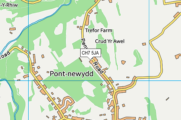 CH7 5JA map - OS VectorMap District (Ordnance Survey) CH7 5JA map - OS VectorMap District (Ordnance Survey)