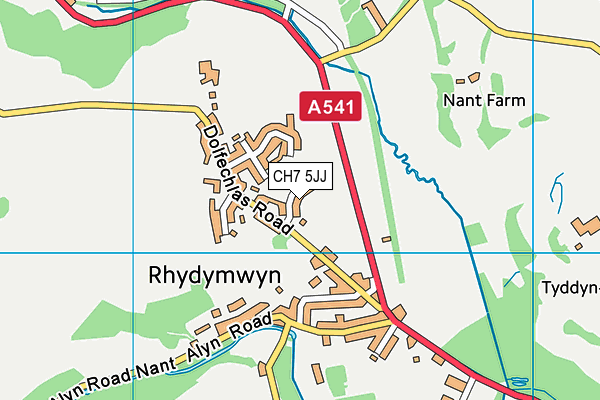 CH7 5JJ map - OS VectorMap District (Ordnance Survey) CH7 5JJ map - OS VectorMap District (Ordnance Survey)