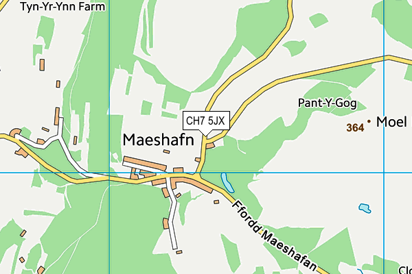 CH7 5JX map - OS VectorMap District (Ordnance Survey) CH7 5JX map - OS VectorMap District (Ordnance Survey)