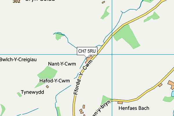 CH7 5RU map - OS VectorMap District (Ordnance Survey) CH7 5RU map - OS VectorMap District (Ordnance Survey)