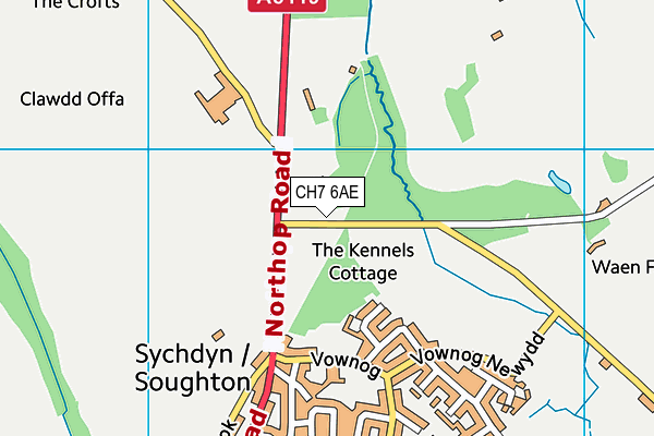 CH7 6AE map - OS VectorMap District (Ordnance Survey) CH7 6AE map - OS VectorMap District (Ordnance Survey)