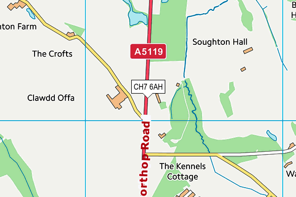 CH7 6AH map - OS VectorMap District (Ordnance Survey) CH7 6AH map - OS VectorMap District (Ordnance Survey)