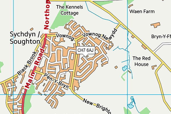CH7 6AJ map - OS VectorMap District (Ordnance Survey) CH7 6AJ map - OS VectorMap District (Ordnance Survey)