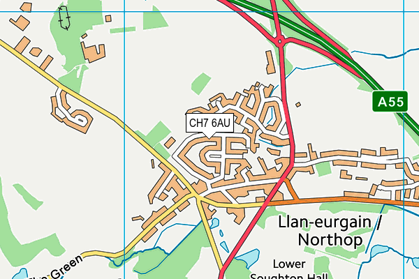 CH7 6AU map - OS VectorMap District (Ordnance Survey) CH7 6AU map - OS VectorMap District (Ordnance Survey)