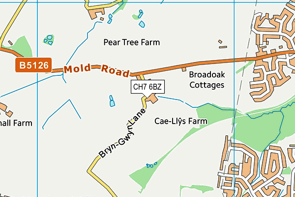CH7 6BZ map - OS VectorMap District (Ordnance Survey) CH7 6BZ map - OS VectorMap District (Ordnance Survey)