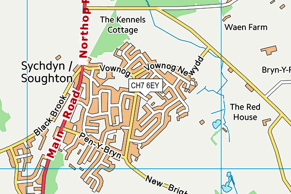 CH7 6EY map - OS VectorMap District (Ordnance Survey) CH7 6EY map - OS VectorMap District (Ordnance Survey)