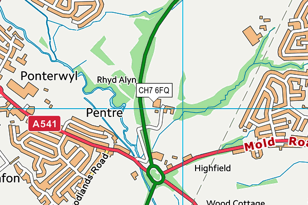 CH7 6FQ map - OS VectorMap District (Ordnance Survey) CH7 6FQ map - OS VectorMap District (Ordnance Survey)