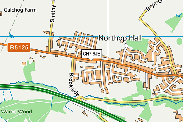 CH7 6JE map - OS VectorMap District (Ordnance Survey) CH7 6JE map - OS VectorMap District (Ordnance Survey)