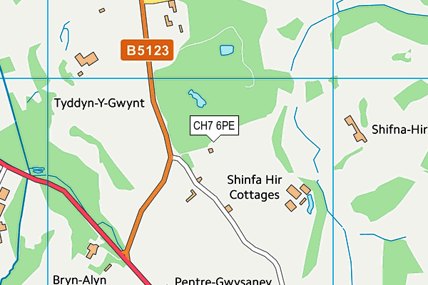 CH7 6PE map - OS VectorMap District (Ordnance Survey) CH7 6PE map - OS VectorMap District (Ordnance Survey)