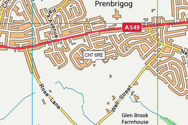 CH7 6RE map - OS VectorMap District (Ordnance Survey) CH7 6RE map - OS VectorMap District (Ordnance Survey)