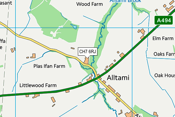 CH7 6RJ map - OS VectorMap District (Ordnance Survey) CH7 6RJ map - OS VectorMap District (Ordnance Survey)