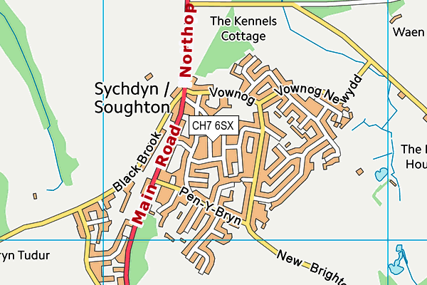 CH7 6SX map - OS VectorMap District (Ordnance Survey) CH7 6SX map - OS VectorMap District (Ordnance Survey)