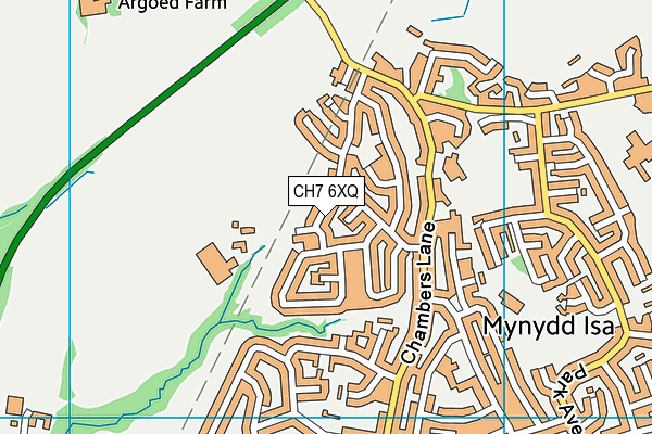 CH7 6XQ map - OS VectorMap District (Ordnance Survey) CH7 6XQ map - OS VectorMap District (Ordnance Survey)