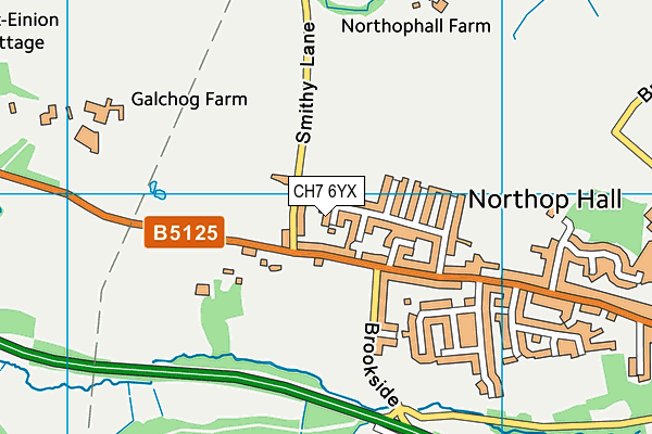 CH7 6YX map - OS VectorMap District (Ordnance Survey) CH7 6YX map - OS VectorMap District (Ordnance Survey)