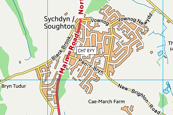 CH7 6YY map - OS VectorMap District (Ordnance Survey) CH7 6YY map - OS VectorMap District (Ordnance Survey)