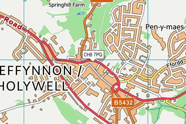 CH8 7PQ map - OS VectorMap District (Ordnance Survey) CH8 7PQ map - OS VectorMap District (Ordnance Survey)