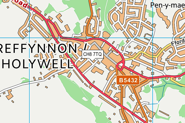 CH8 7TQ map - OS VectorMap District (Ordnance Survey) CH8 7TQ map - OS VectorMap District (Ordnance Survey)