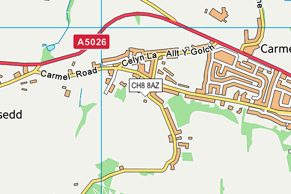 CH8 8AZ map - OS VectorMap District (Ordnance Survey) CH8 8AZ map - OS VectorMap District (Ordnance Survey)