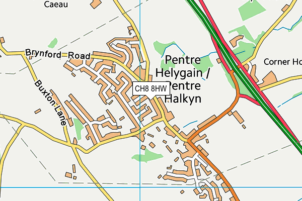 CH8 8HW map - OS VectorMap District (Ordnance Survey) CH8 8HW map - OS VectorMap District (Ordnance Survey)