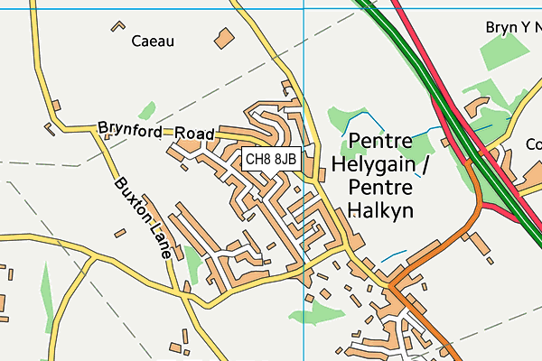 CH8 8JB map - OS VectorMap District (Ordnance Survey) CH8 8JB map - OS VectorMap District (Ordnance Survey)
