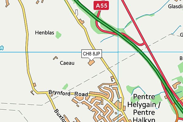CH8 8JP map - OS VectorMap District (Ordnance Survey) CH8 8JP map - OS VectorMap District (Ordnance Survey)