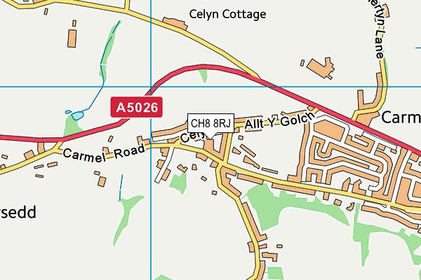 CH8 8RJ map - OS VectorMap District (Ordnance Survey) CH8 8RJ map - OS VectorMap District (Ordnance Survey)