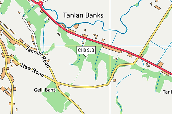 CH8 9JB map - OS VectorMap District (Ordnance Survey) CH8 9JB map - OS VectorMap District (Ordnance Survey)
