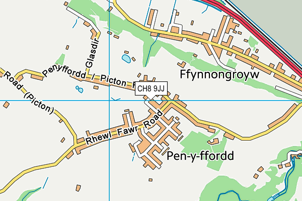 CH8 9JJ map - OS VectorMap District (Ordnance Survey) CH8 9JJ map - OS VectorMap District (Ordnance Survey)