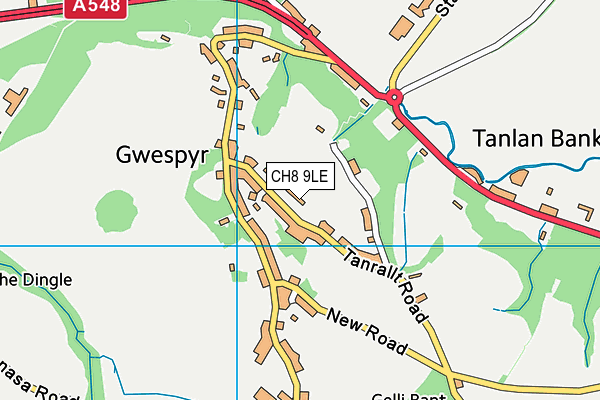 CH8 9LE map - OS VectorMap District (Ordnance Survey) CH8 9LE map - OS VectorMap District (Ordnance Survey)