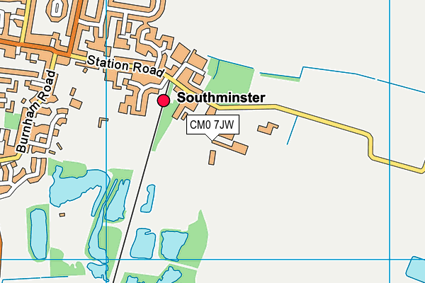 CM0 7JW map - OS VectorMap District (Ordnance Survey) CM0 7JW map - OS VectorMap District (Ordnance Survey)