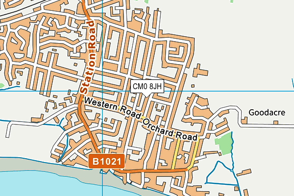 CM0 8JH map - OS VectorMap District (Ordnance Survey) CM0 8JH map - OS VectorMap District (Ordnance Survey)