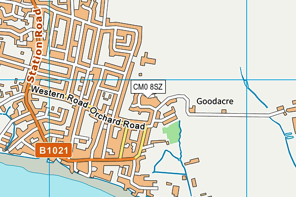 CM0 8SZ map - OS VectorMap District (Ordnance Survey) CM0 8SZ map - OS VectorMap District (Ordnance Survey)