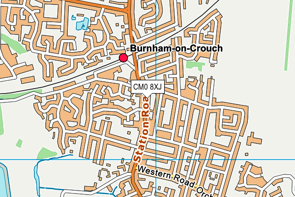 CM0 8XJ map - OS VectorMap District (Ordnance Survey)