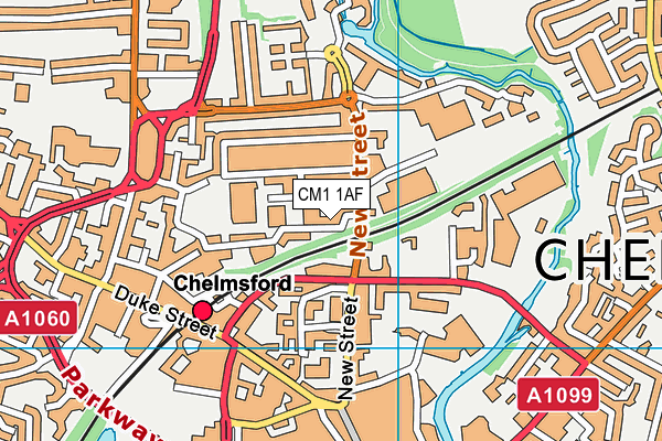 CM1 1AF map - OS VectorMap District (Ordnance Survey) CM1 1AF map - OS VectorMap District (Ordnance Survey)