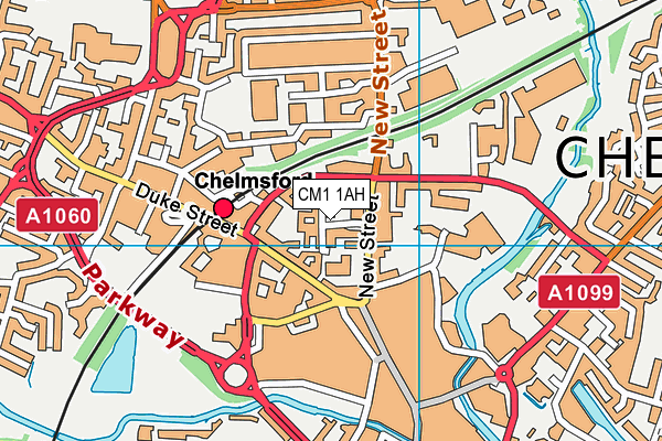 CM1 1AH map - OS VectorMap District (Ordnance Survey) CM1 1AH map - OS VectorMap District (Ordnance Survey)